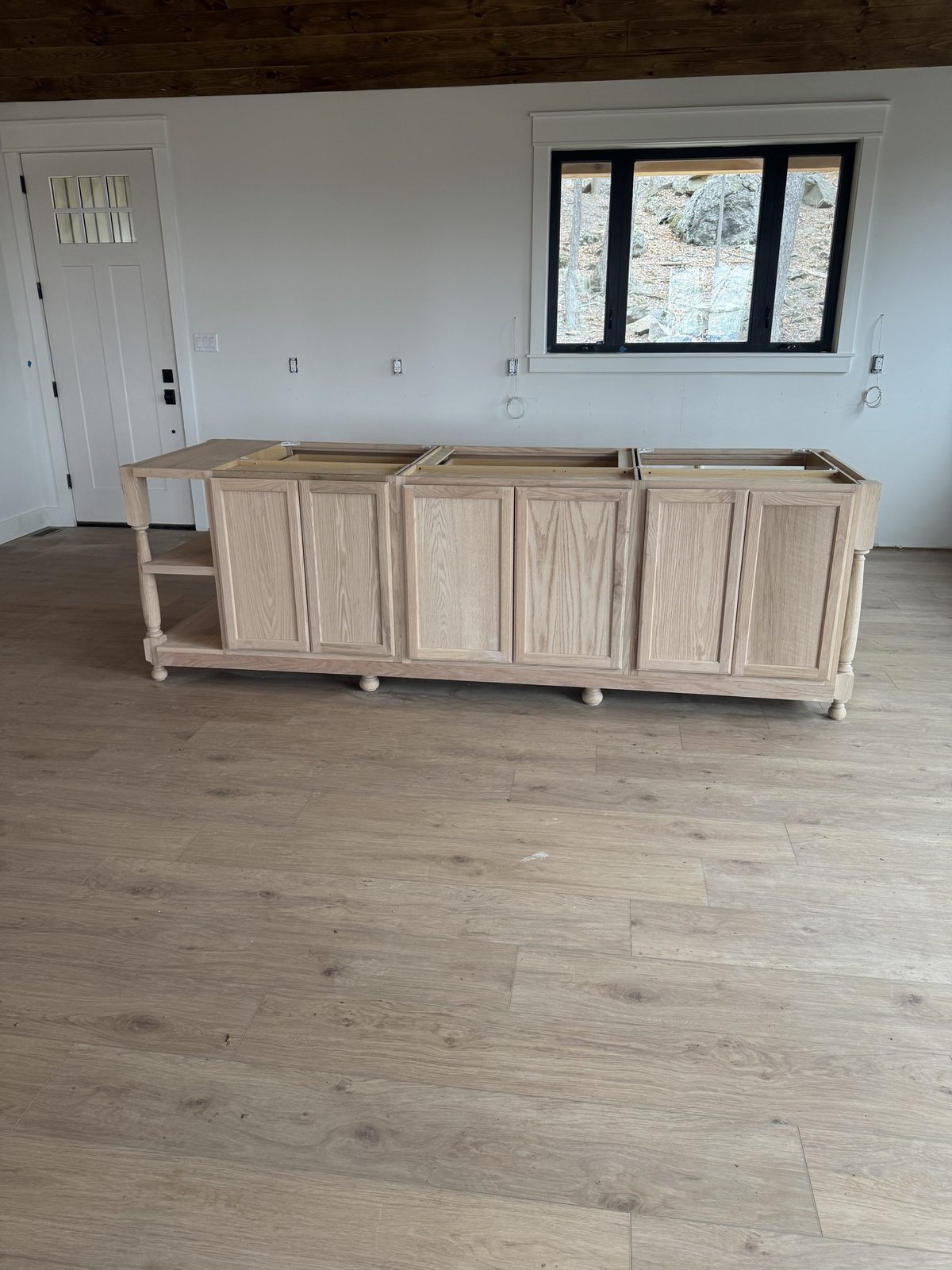 Custom kitchen island cabinet installation in progress by kitchen remodeler Home Fix Pro in Purcellville VA