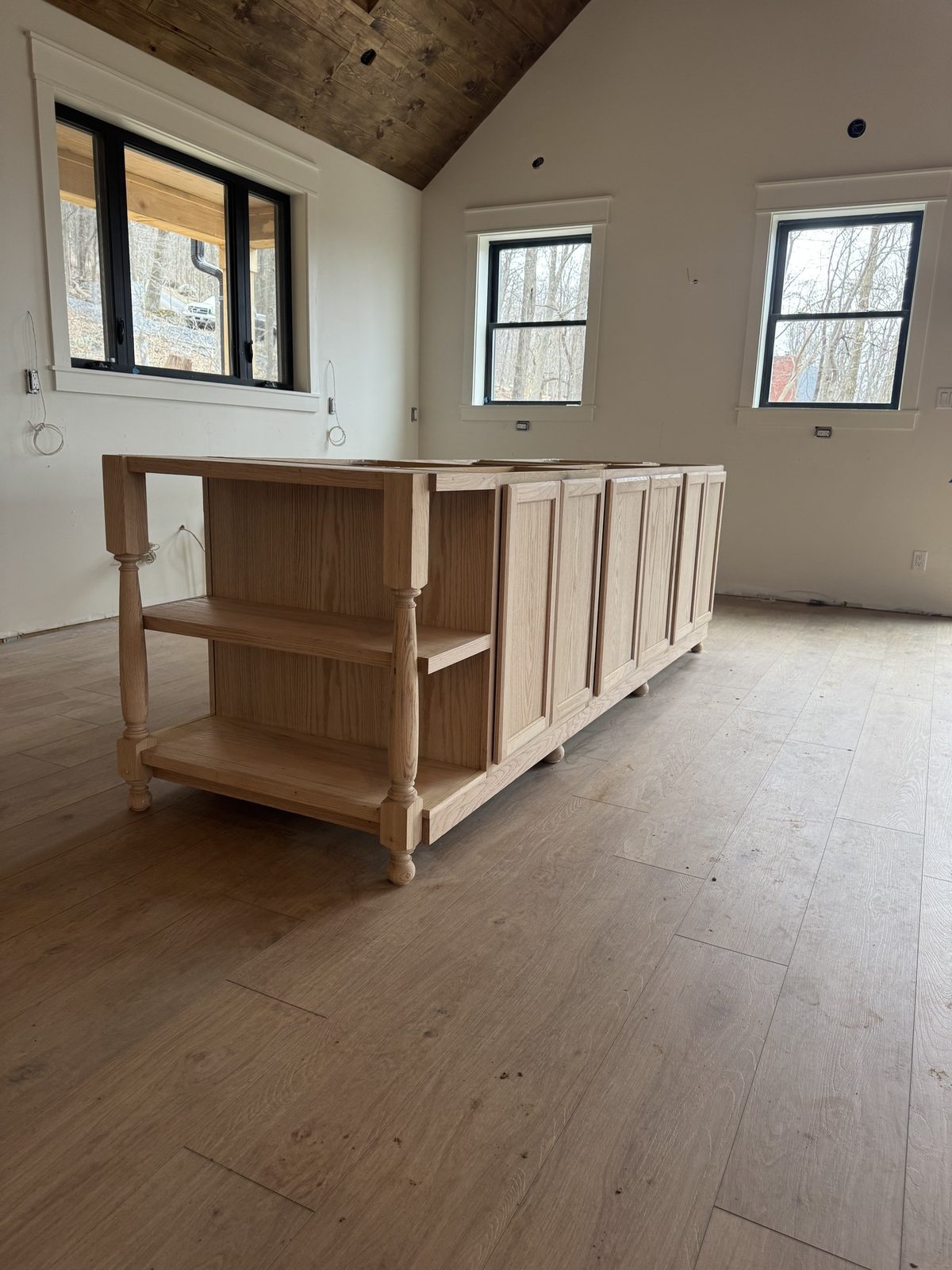 Kitchen island with open end shelving installed by Home Fix Pro in Purcellville VA